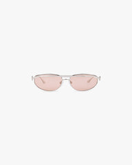 Slim Aviator Sunglasses - Silver Brown