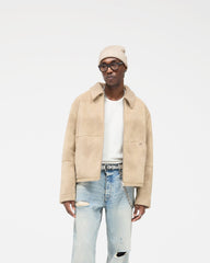 Faux Shearling Jacket - Cafe