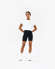 247 Perforated Cropped Training T-Shirt - White