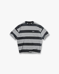 Calfornia Striped T-Shirt - Jet Black Grey Marl