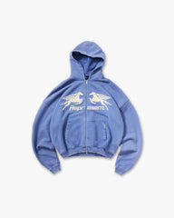 Pegasus Zip Through Hoodie - Indigo