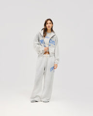 Represent Owners Club Zip Through Hoodie - Sprayed Ice Grey Marl
