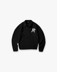 Knitted Boucle Polo - Jet Black