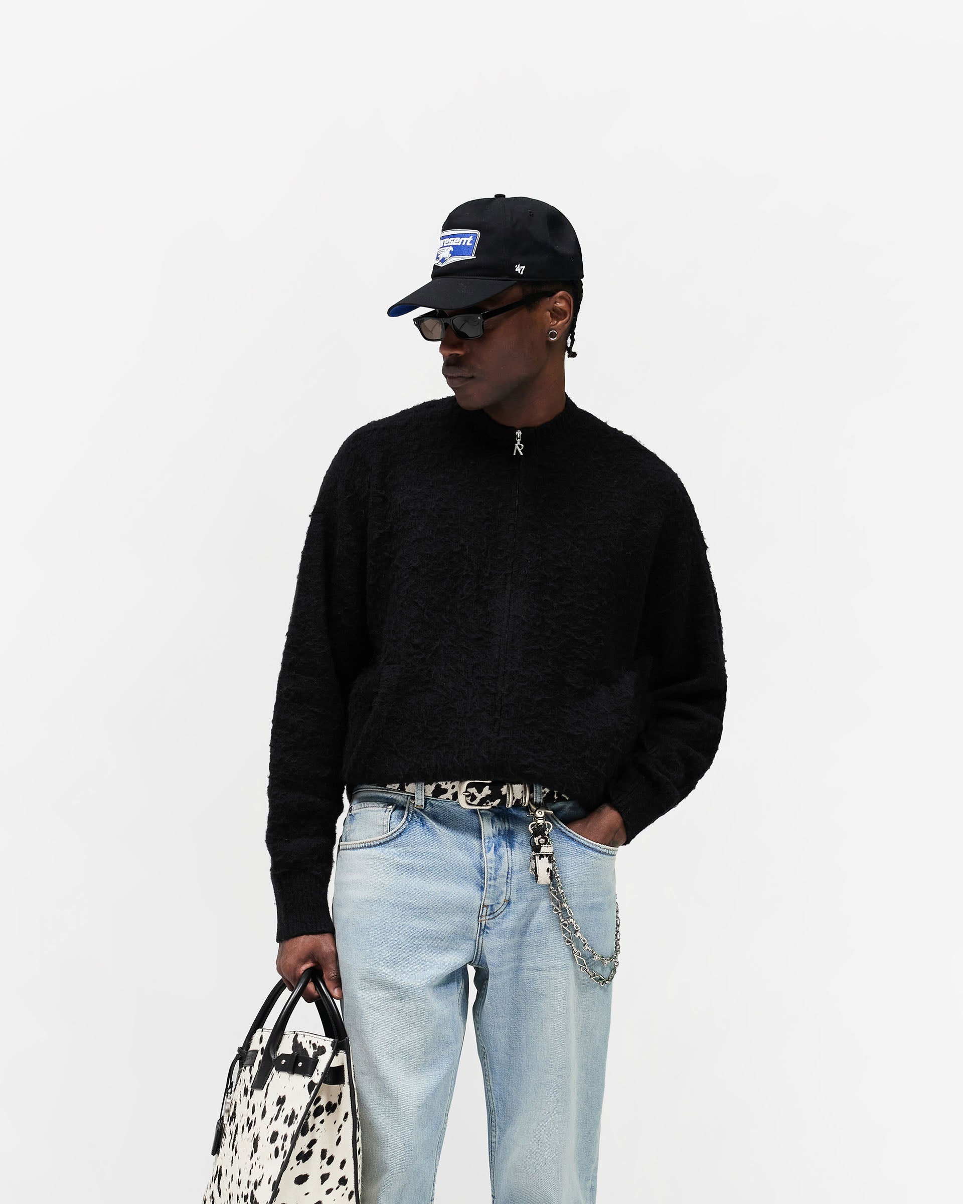 Knitted Bomber Jacket - Jet Black