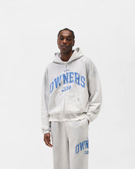 Represent Owners Club Zip Through Hoodie - Sprayed Ice Grey Marl